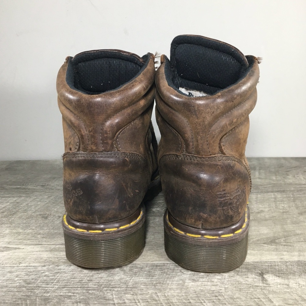 Vtg Dr. Doc Martens Industrial England Womens Leather Steel Toe Boots UK 5 US 7 - Picture 7 of 13